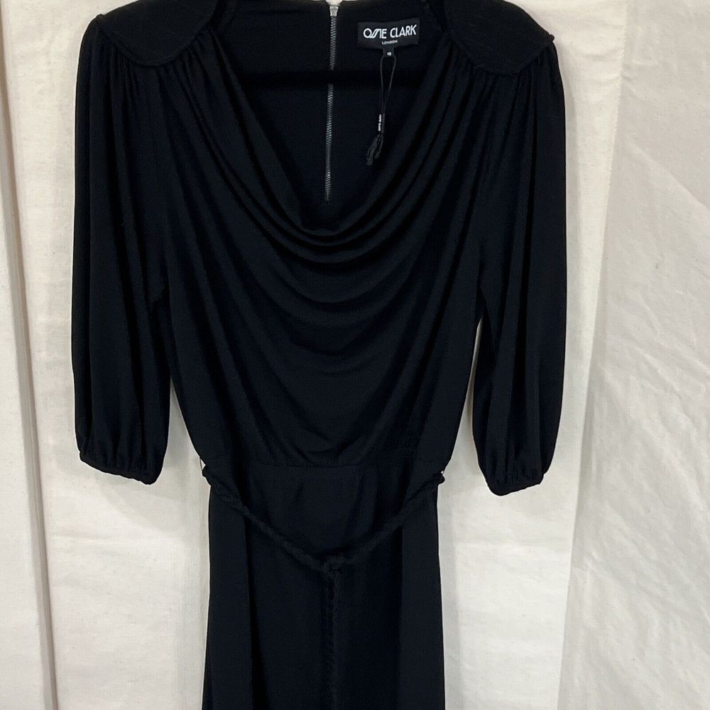 Ossie Clark Black‎ Evening Casual Dress 10 NEW - Picture 8 of 13